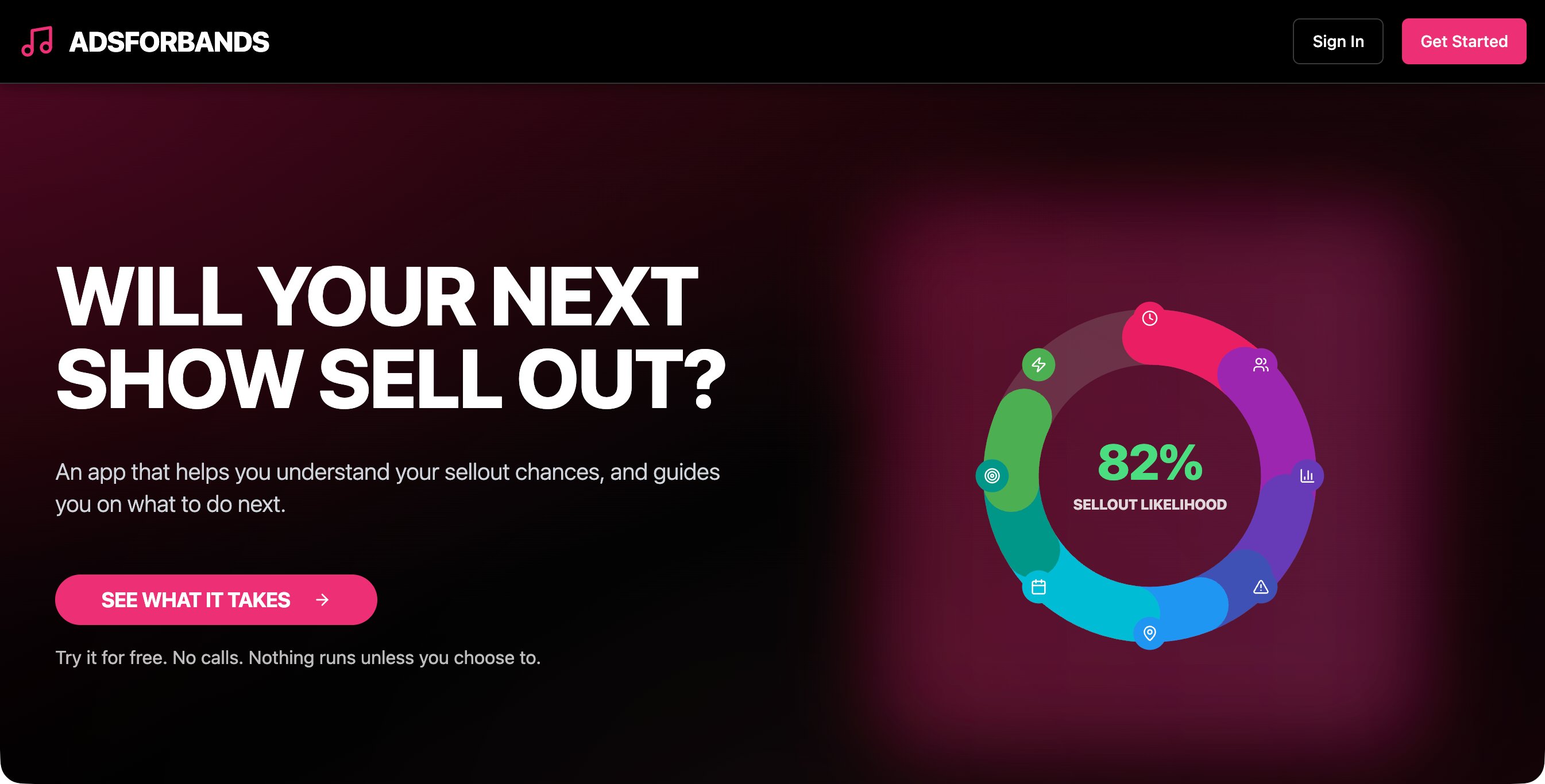 AdsForBands - Main product screenshot demonstrating key features and user interface