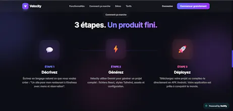Velocity — Créez Web & Mobile avec l'IA gallery image