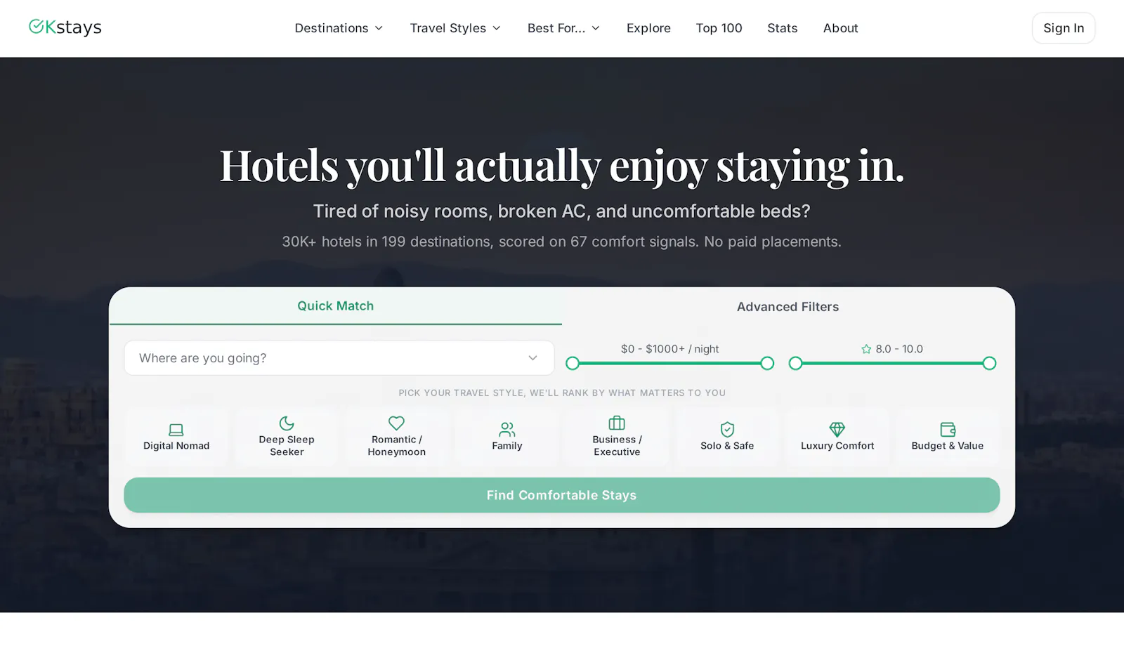 OKstays screenshot 1