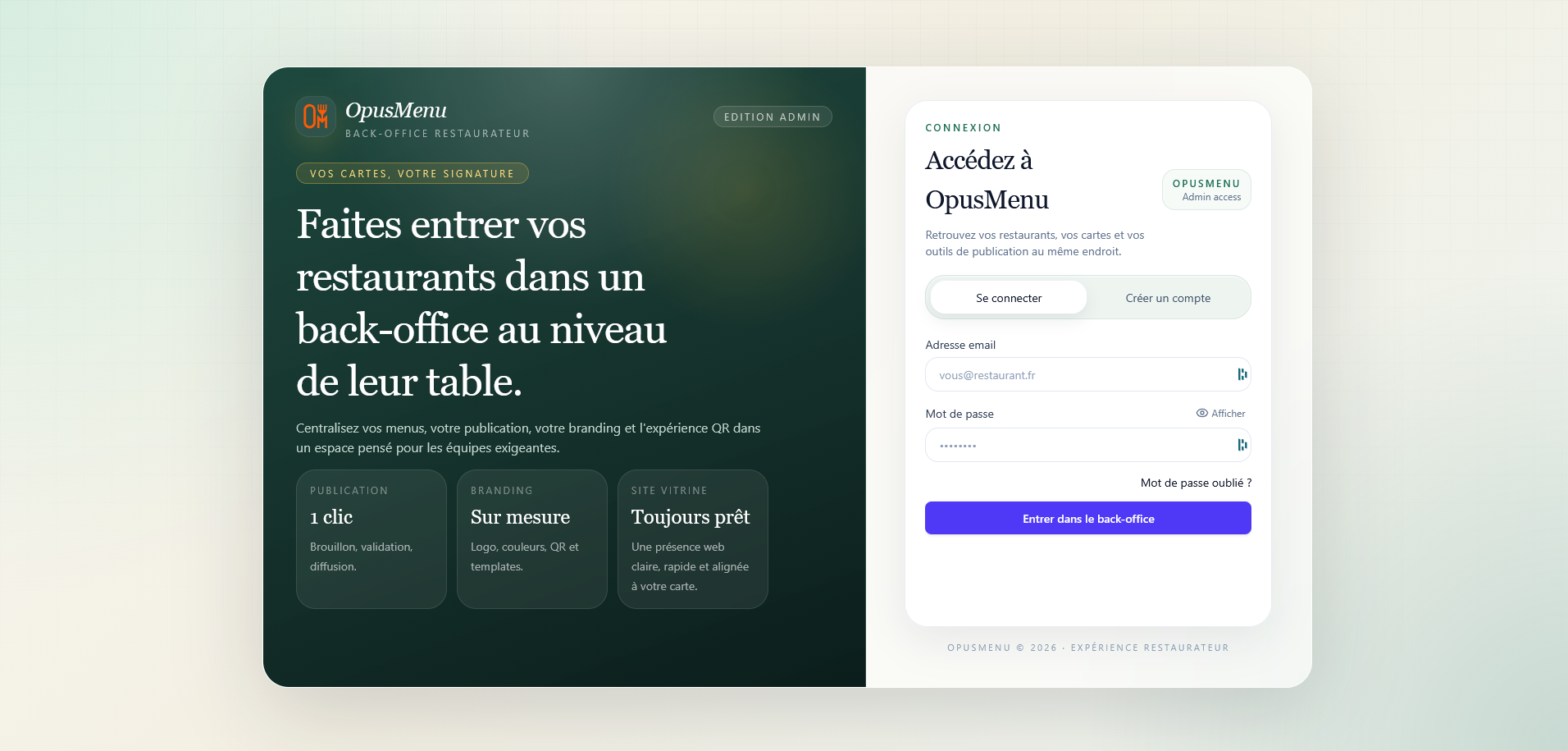 OpusMenu gallery image