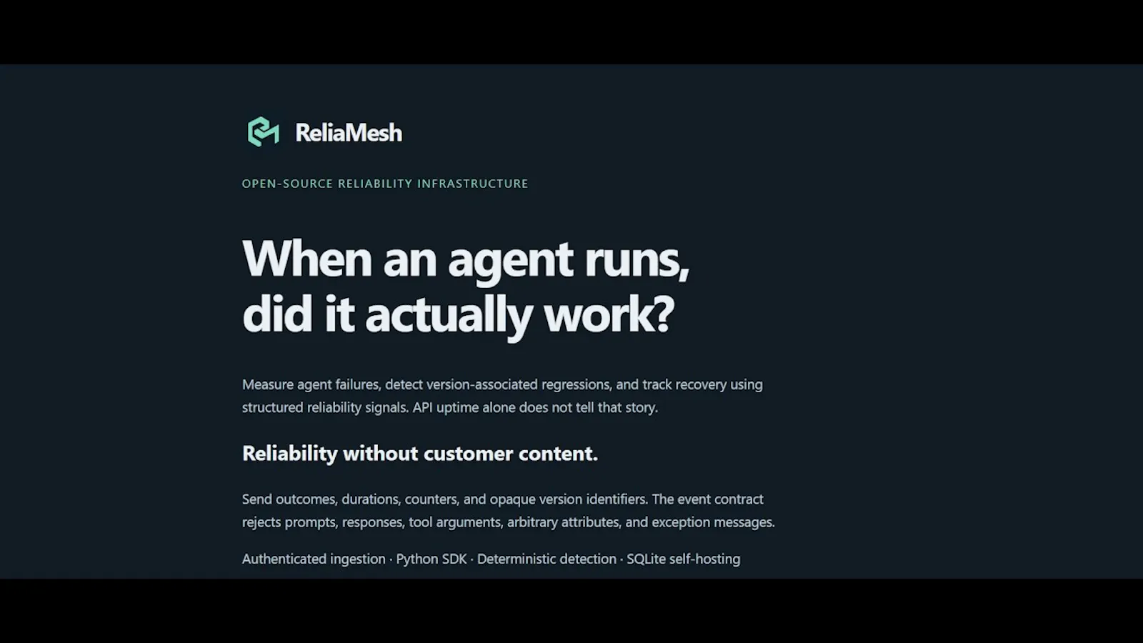 ReliaMesh screenshot 1 (video preview)
