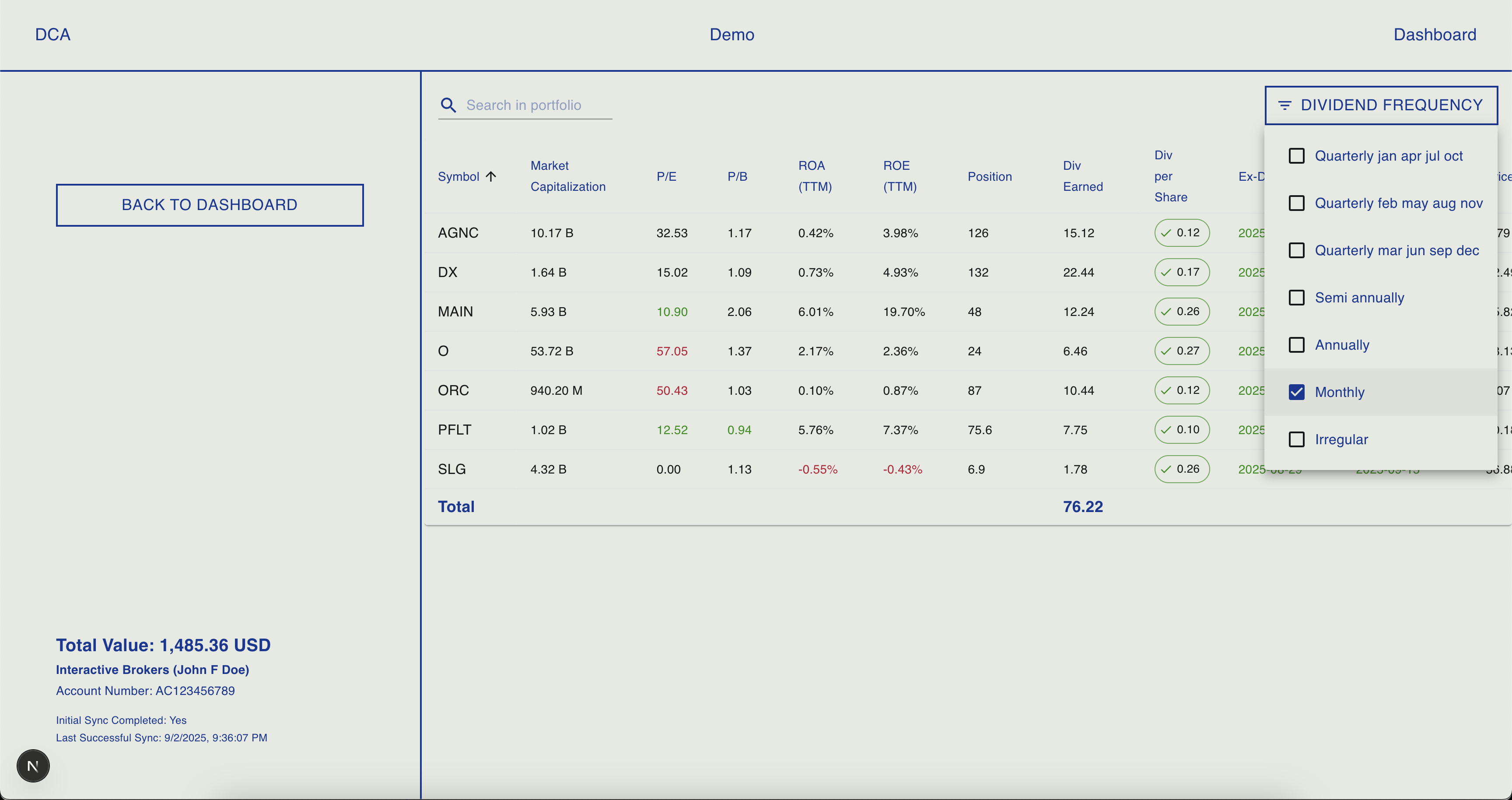 Média DCA - Portfolio & Dividend Tracker - Suivi et évaluations de dividendes automatisés dans une seule application 8