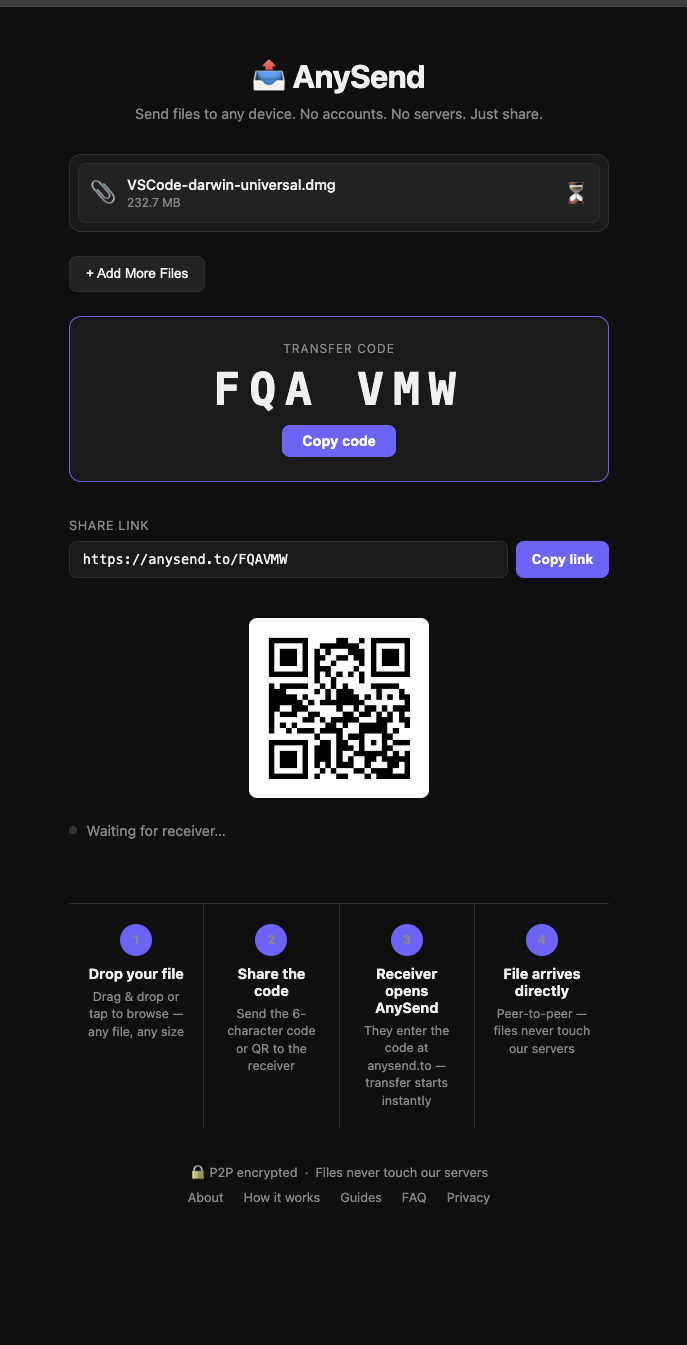AnySend - AirDrop for Everyone  - Screenshot 3 showing product features and functionality