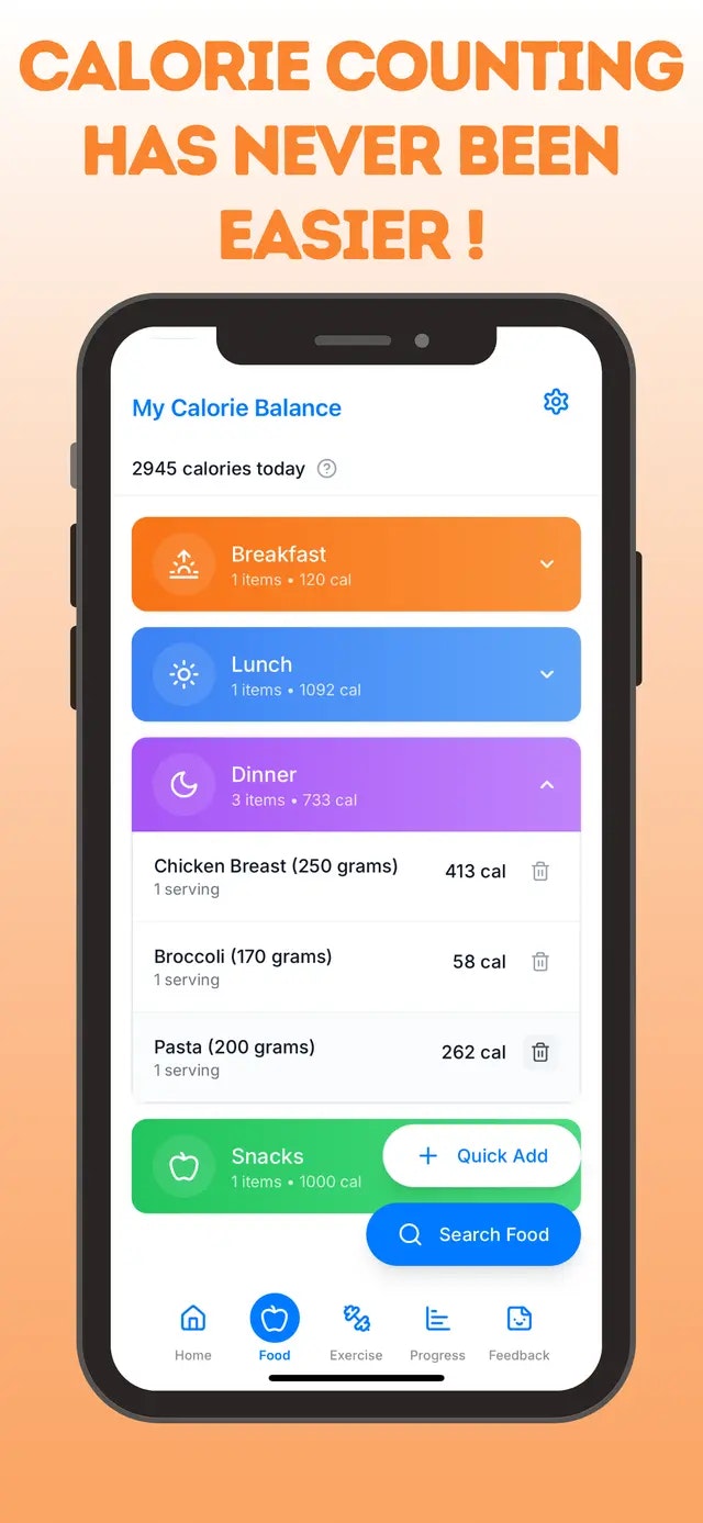 Mijn caloriebalans - Intuïtieve calorie -tracking -app media 2