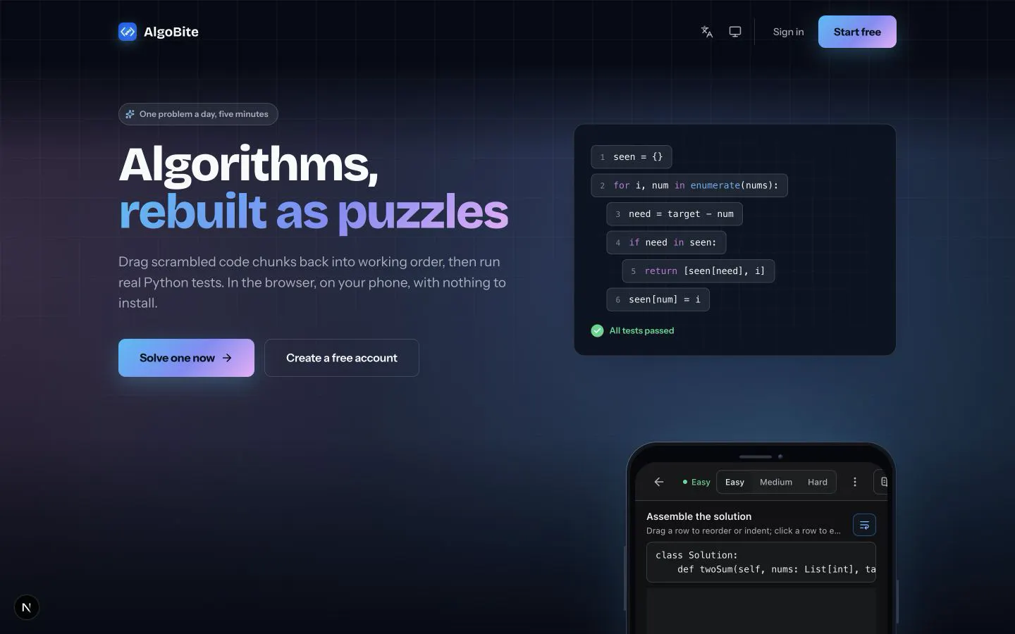 AlgoBite screenshot