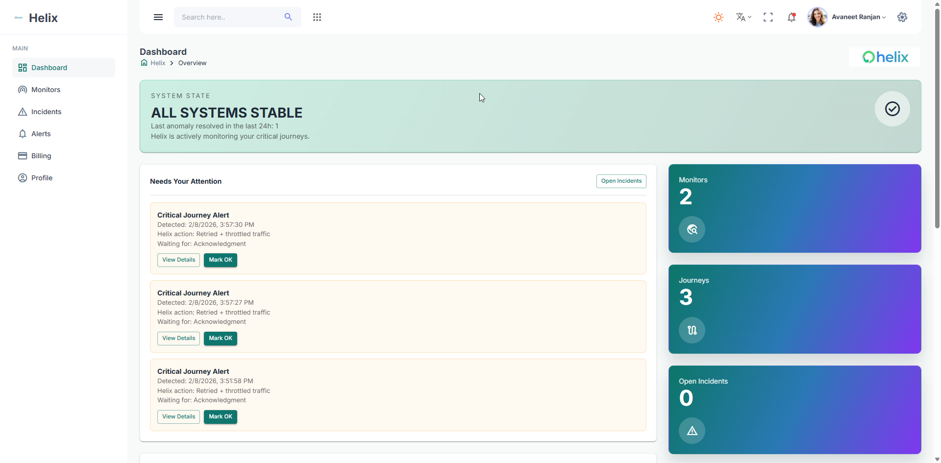 Helix - Main product screenshot demonstrating key features and user interface