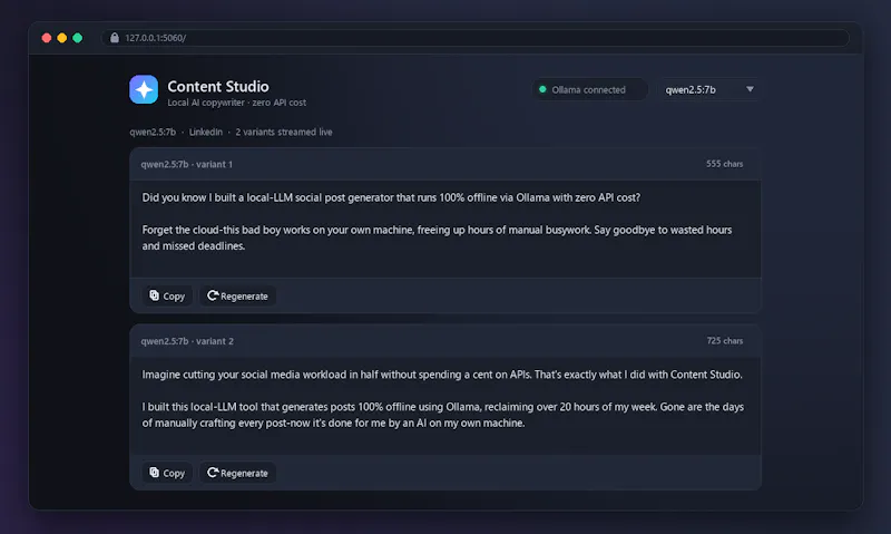 Content Studio screenshot 2