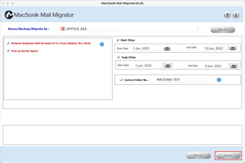 MacSonik Email Migrator screenshot 6