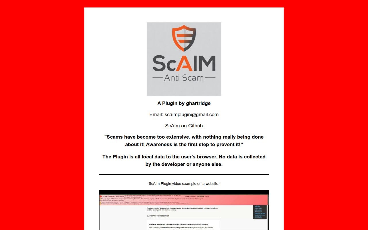 Anti Scam Plugin - ScAIm gallery image