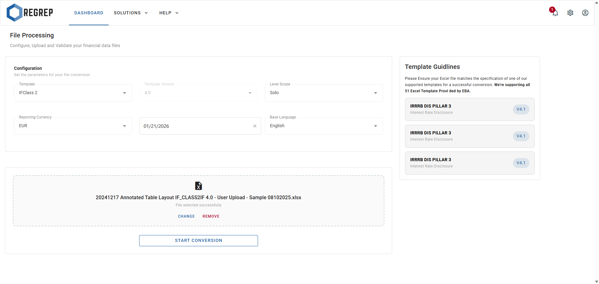 REGREP - Screenshot 2 showing product features and functionality