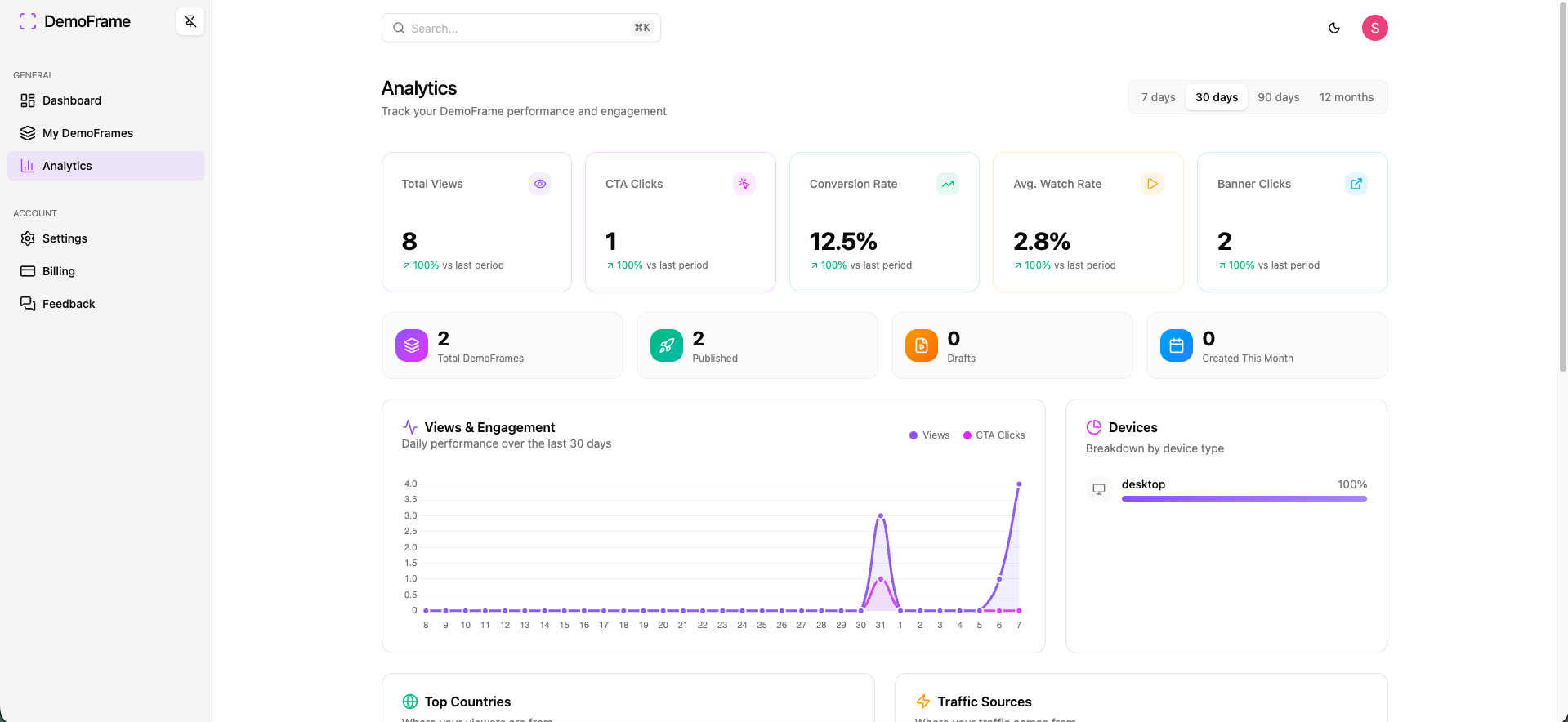 DemoFrame - Screenshot 3 showing product features and functionality