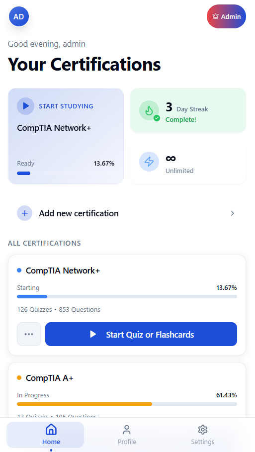 Prep For Certs - Screenshot 2 showing product features and functionality