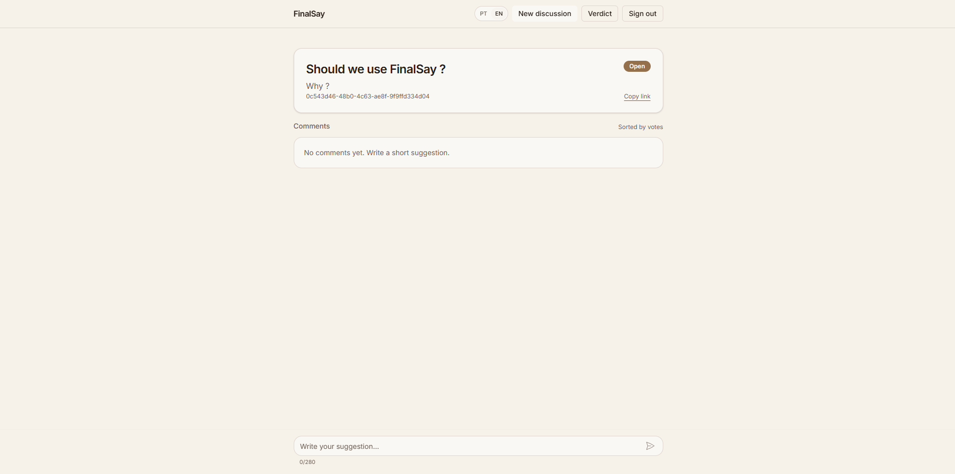 FinalSay - Screenshot 3 showing product features and functionality
