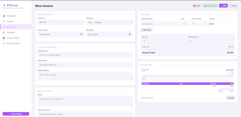 BillForge screenshot 2