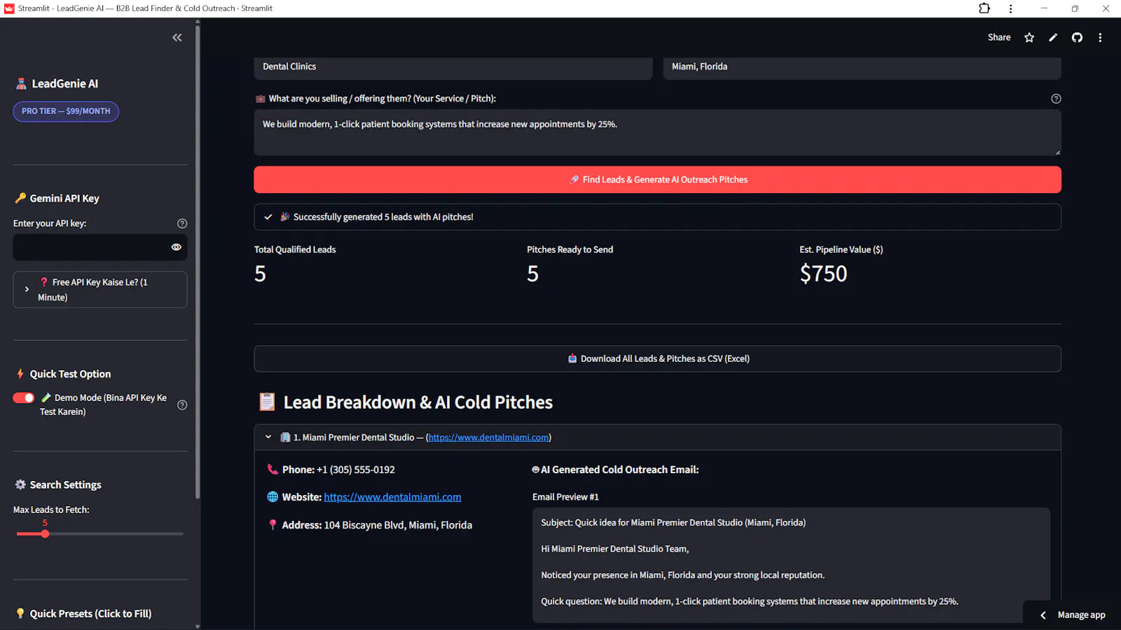 LeadGenie AI screenshot 2