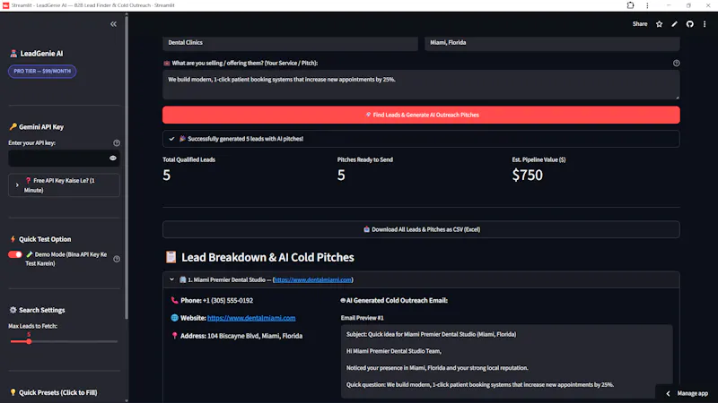 LeadGenie AI screenshot 2