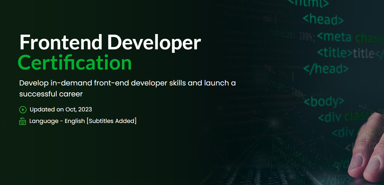 Frontend Developer Certification