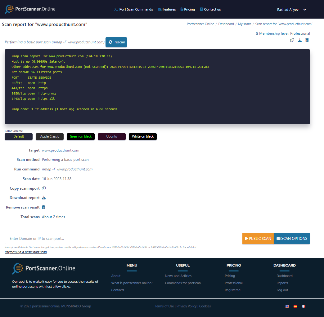 Online -Port -Scanner Medien 2