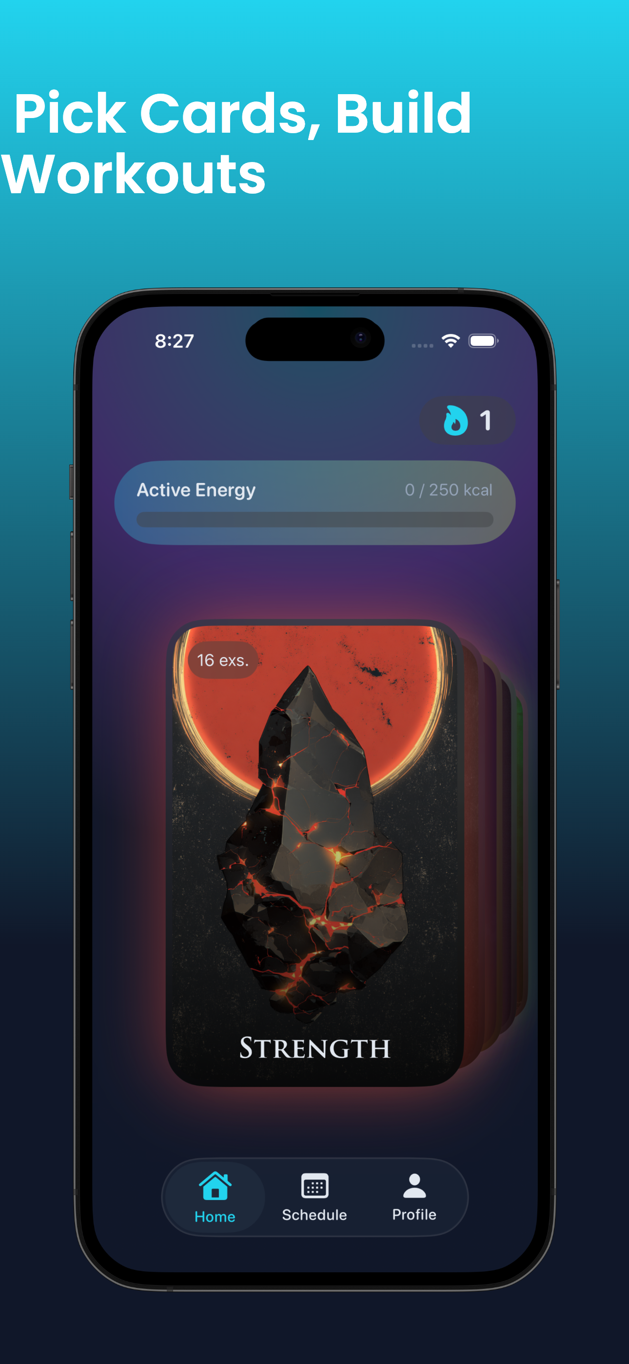 Card-Based Workouts - Velmor - A roguelike fitness app that adapts to you. media 1