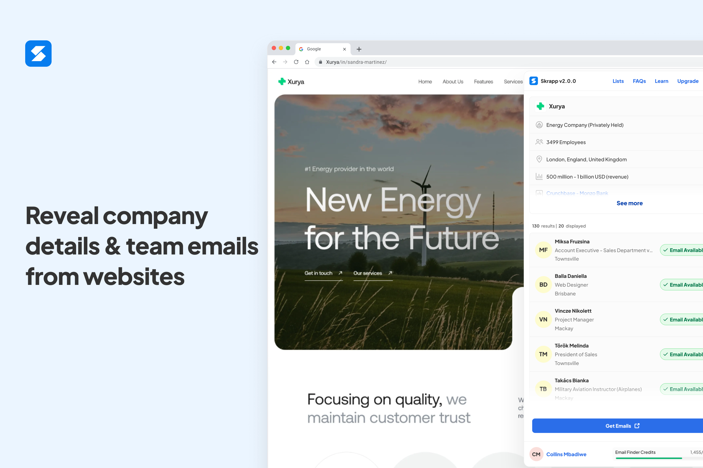 Skrapp.io Chrome Extension v2.0 gallery image