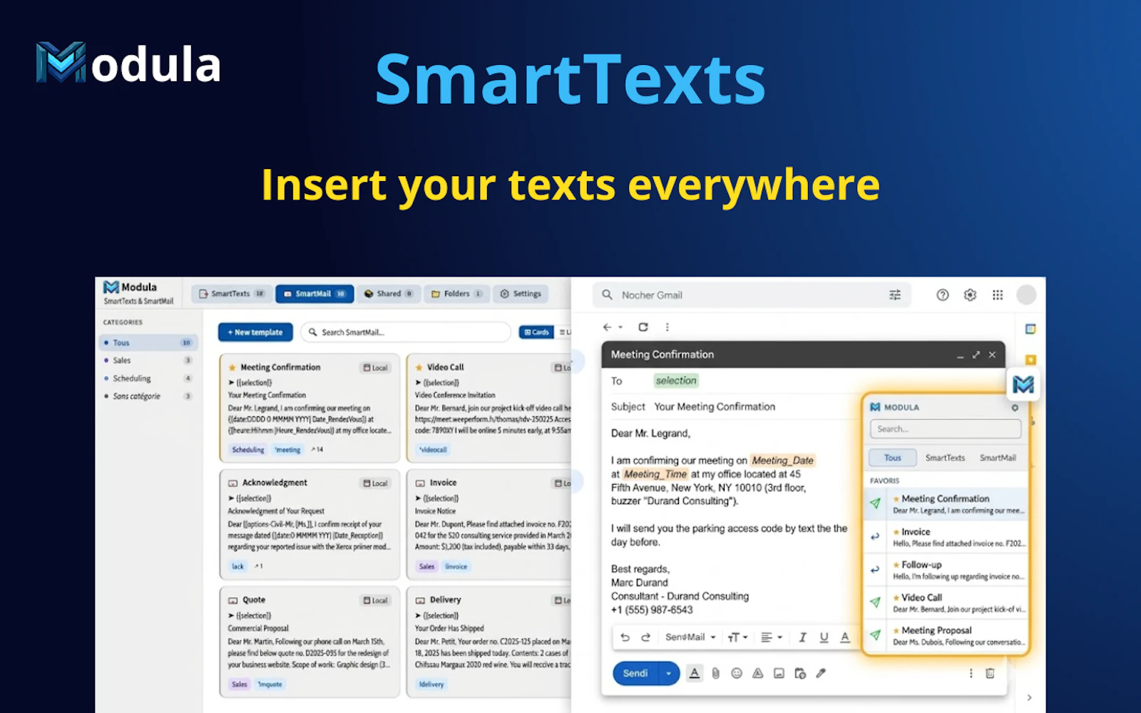 Modula — Text Expander & Mail Templates screenshot 2