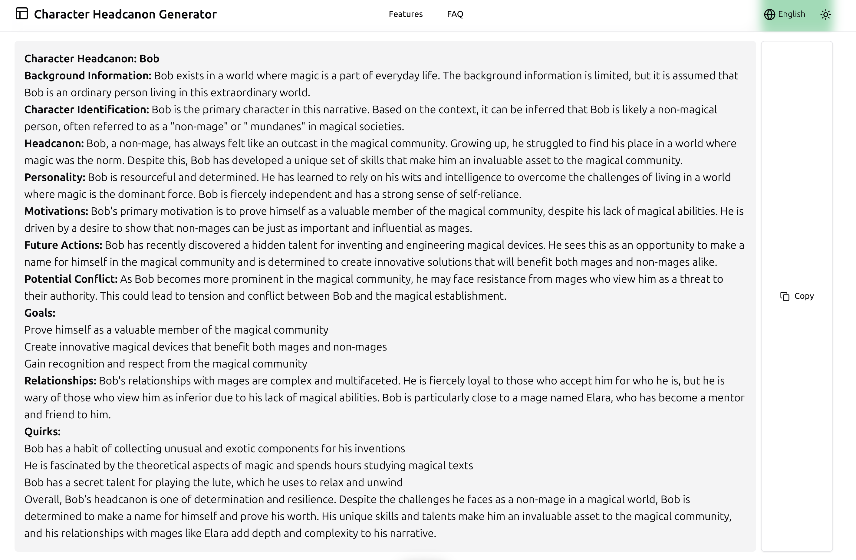 Der Charakter -Headkanergenerator - Erzeugen Sie einzigartige Charakter -Headkaner Medien 2