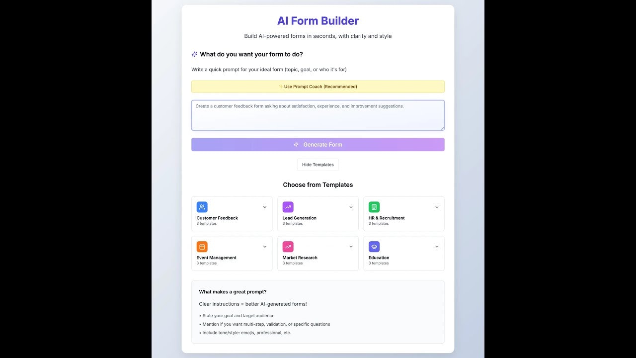 Promptly Forms — AI-Powered Form Builder gallery image