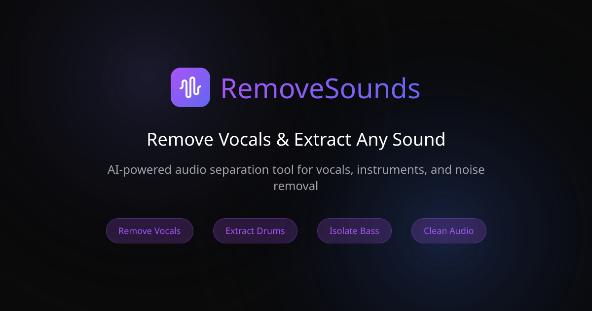 RemoveSounds - Main product screenshot demonstrating key features and user interface