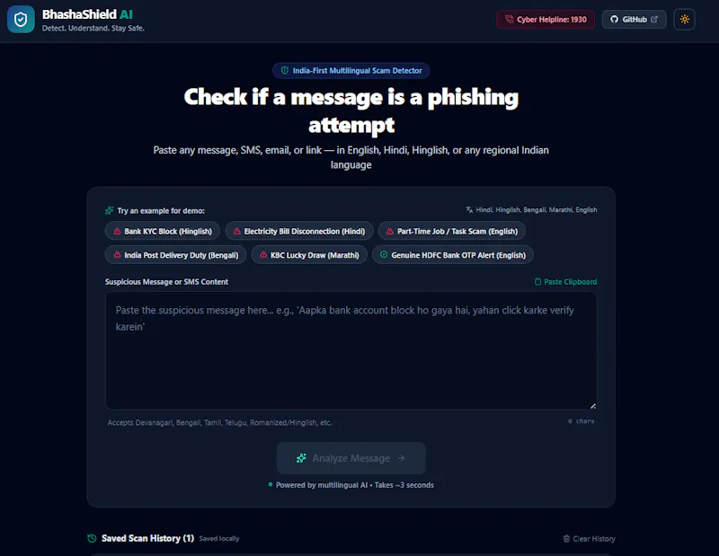 BhashaShield AI screenshot 1