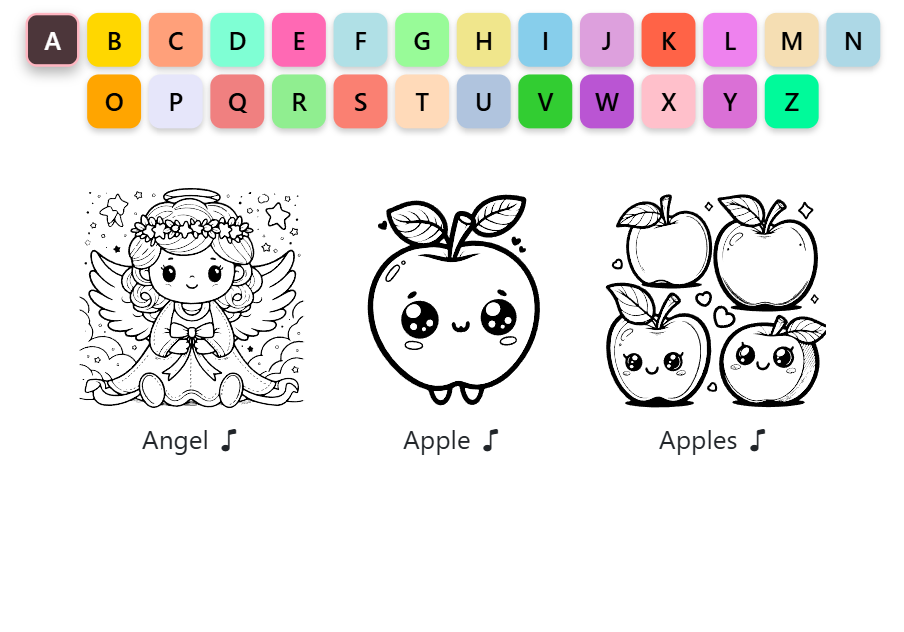 Alfabeto de color - Aprenda letras para colorear imágenes con soporte de sonido. media 4