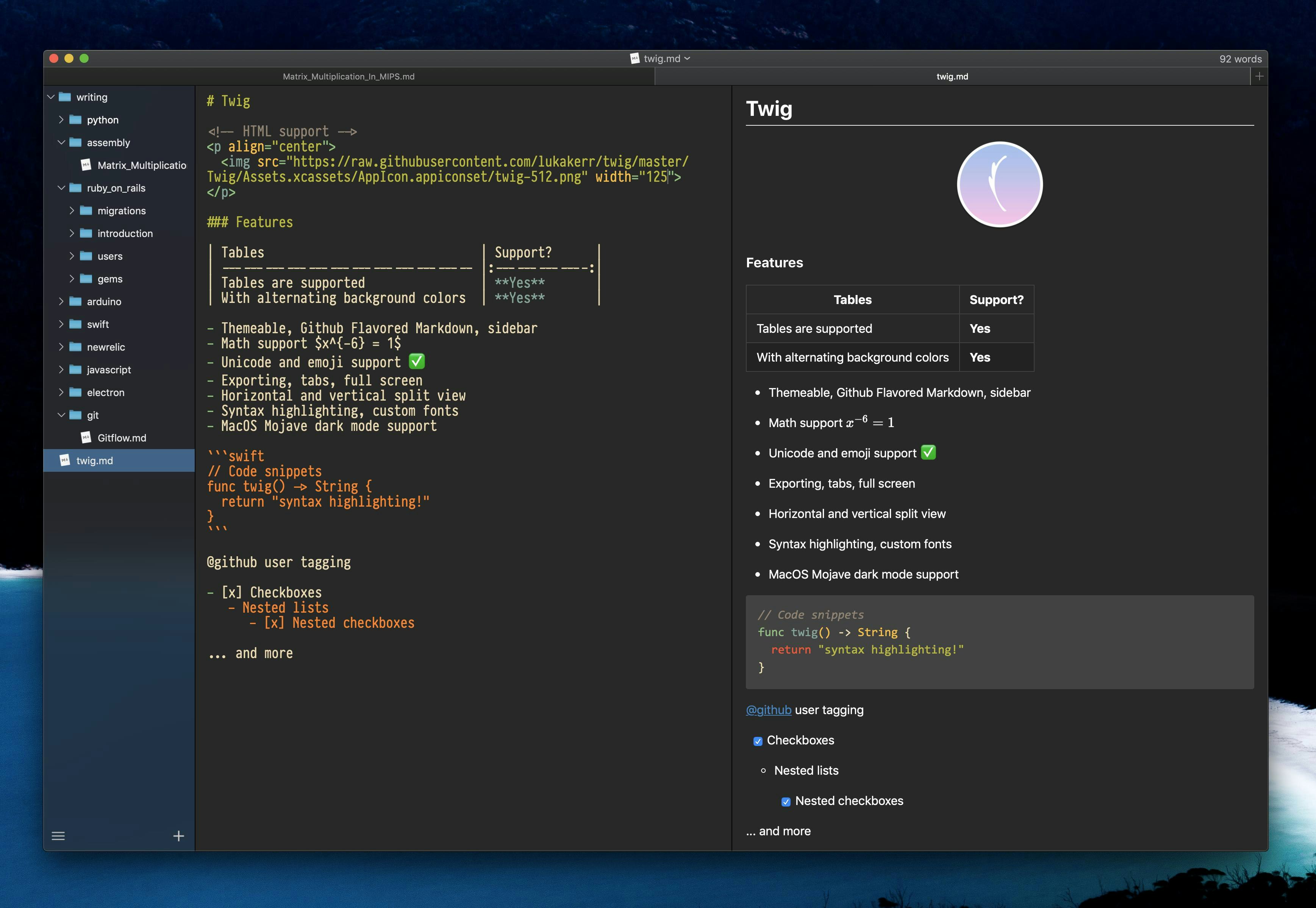 Macos markdown presentation