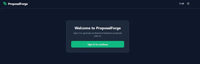 ProposalForge screenshot 1