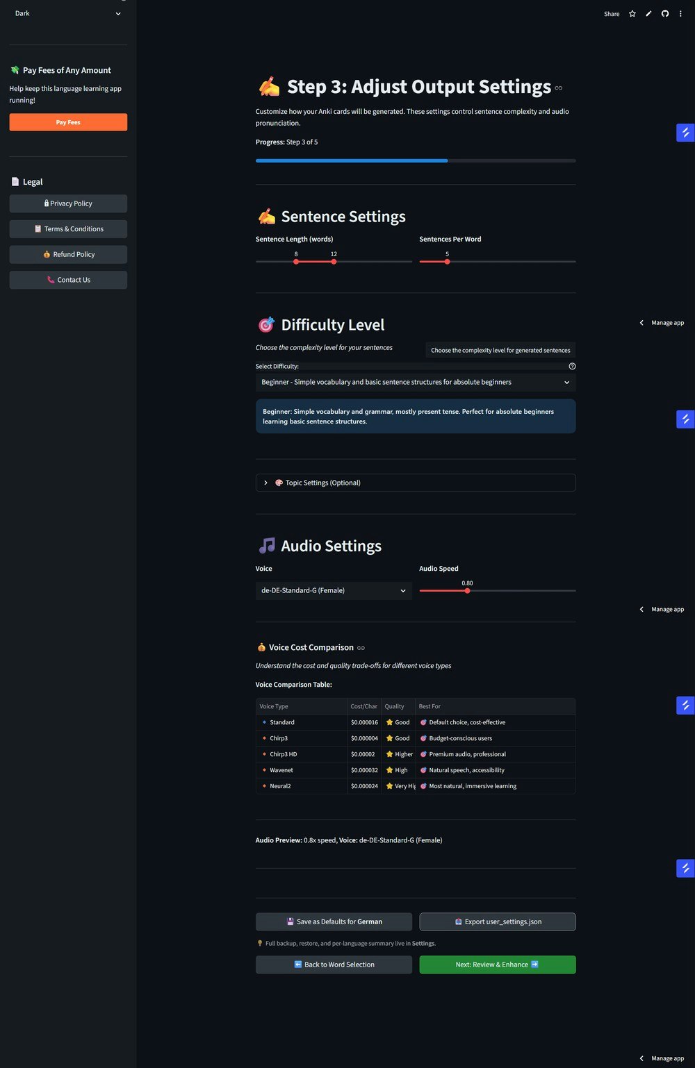 Language Anki Deck Generator gallery image