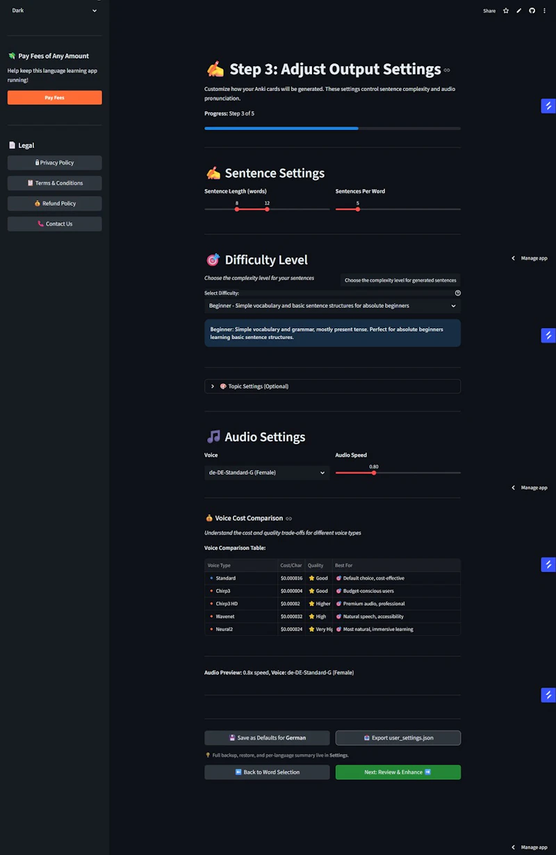 Language Anki Deck Generator screenshot 6