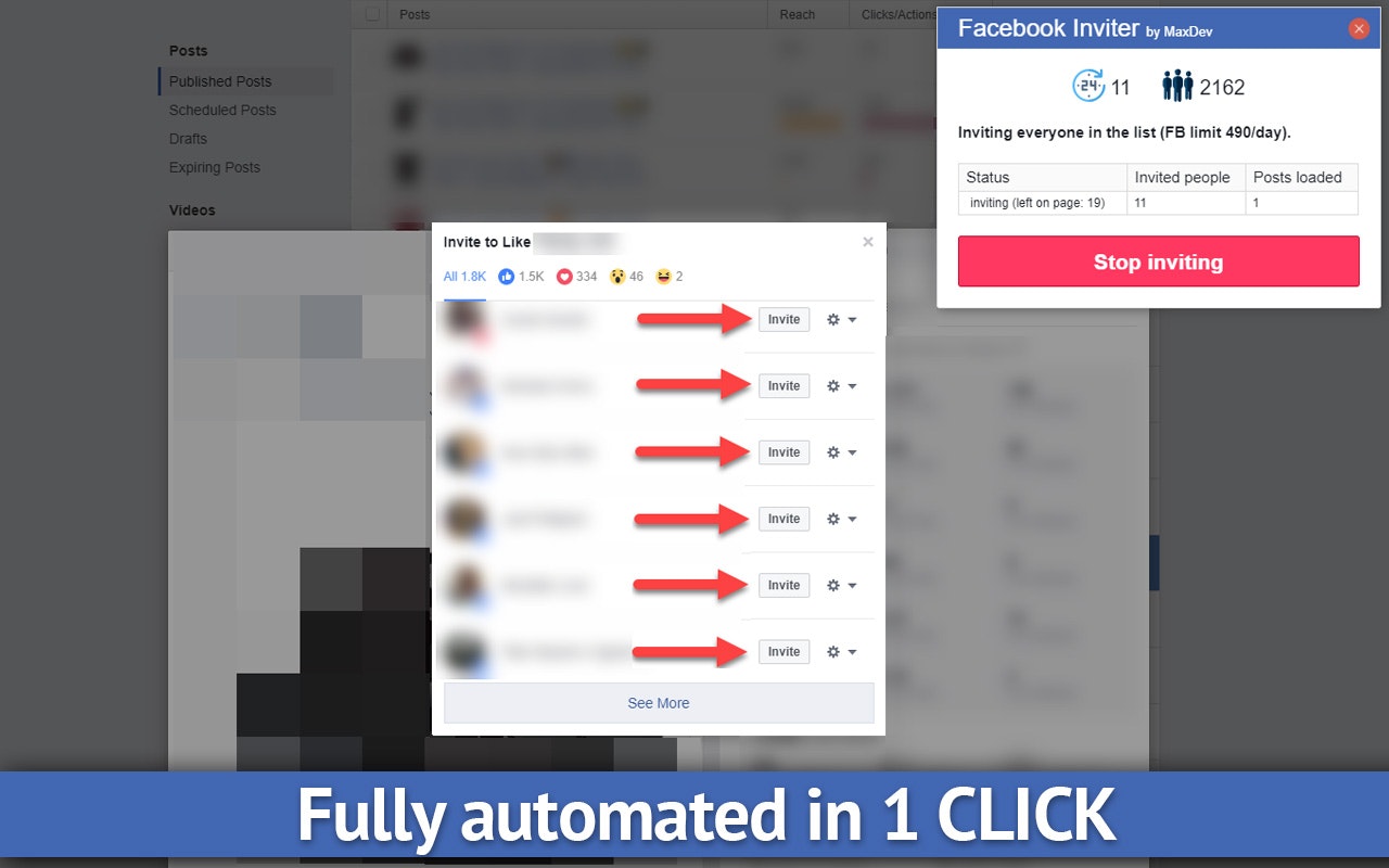 Facebook Inviter by MaxDev (Google extension) gallery image