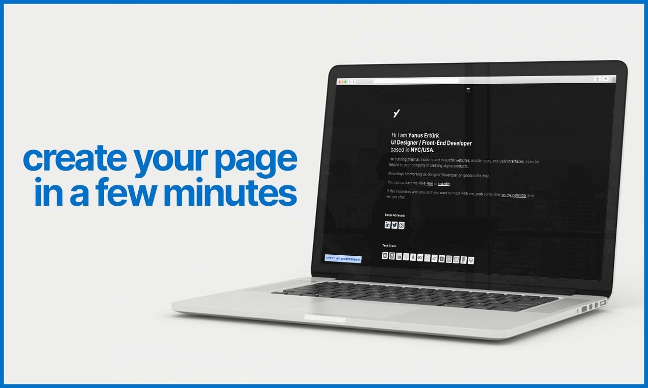 goodprofile {me} - Простой личный создатель сайта медиа 1