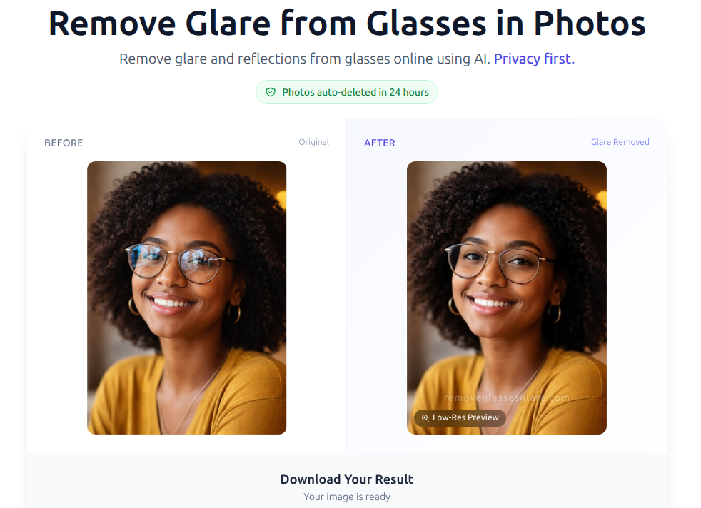 RemoveGlassesGlare gallery image