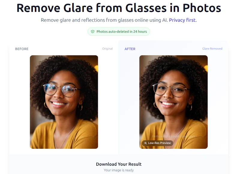 RemoveGlassesGlare screenshot 2