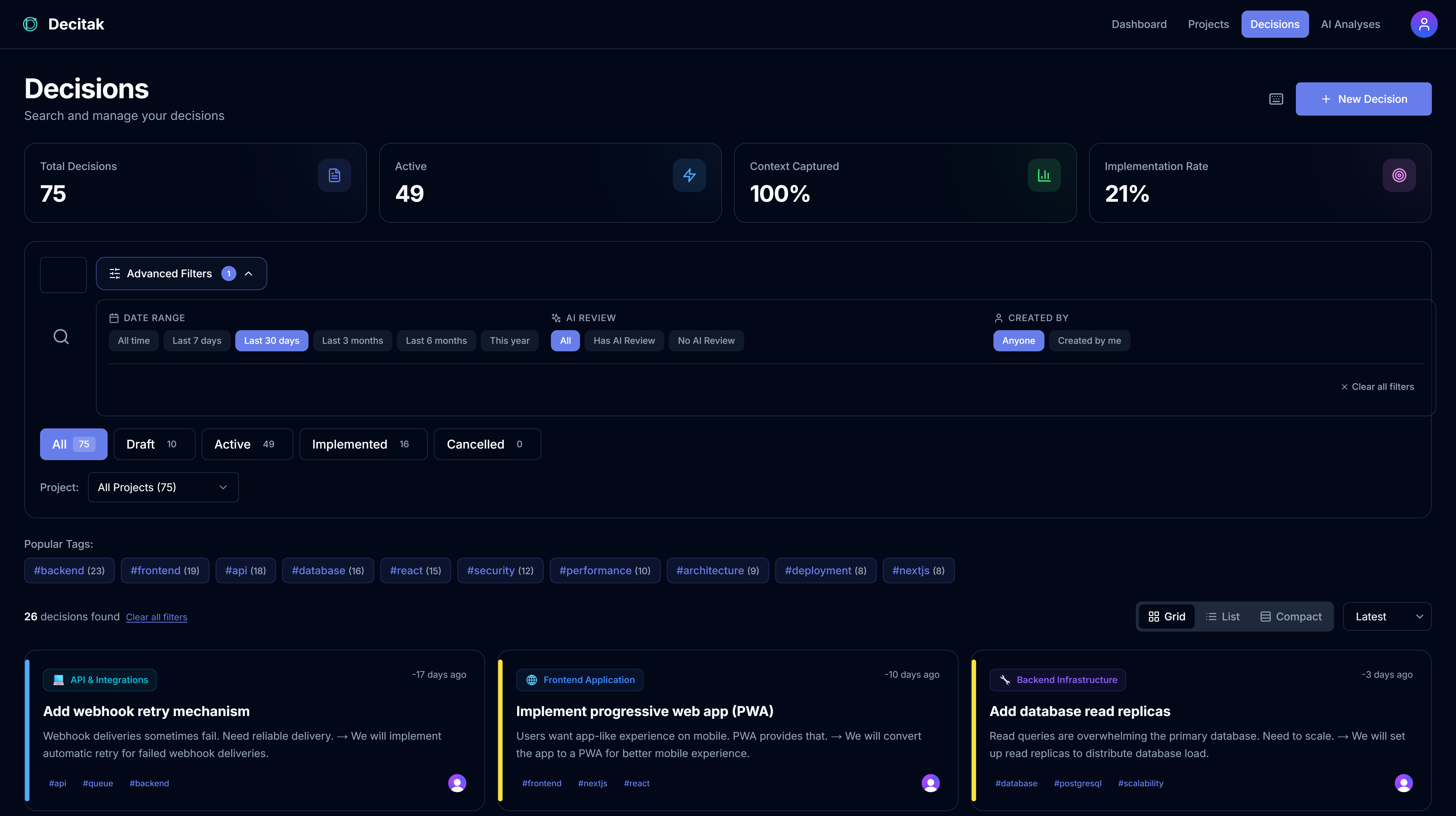 Decitak - Screenshot 5 showing product features and functionality