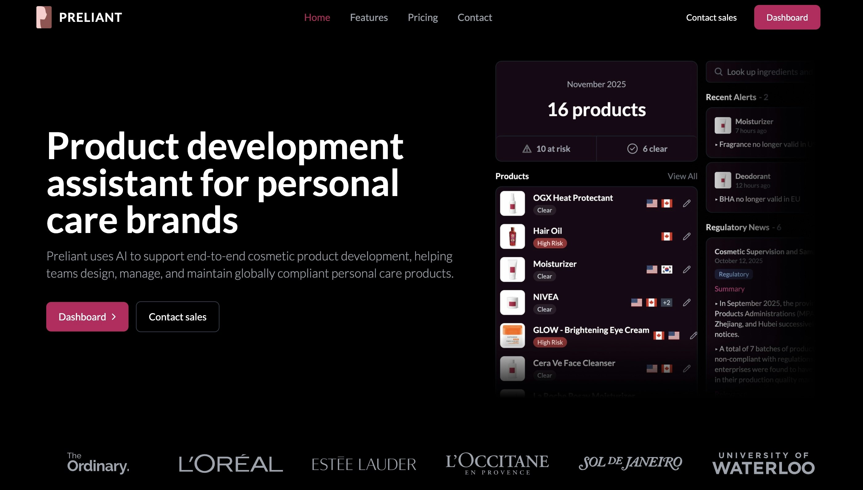 Preliant - Main product screenshot demonstrating key features and user interface