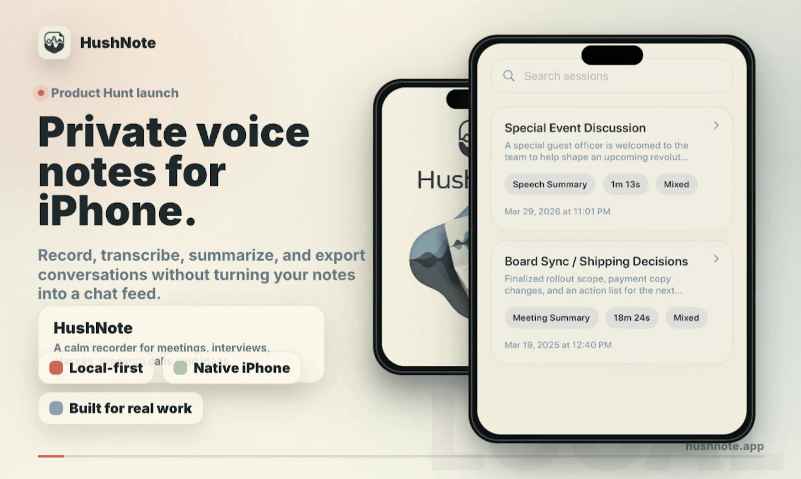 HushNote screenshot 2