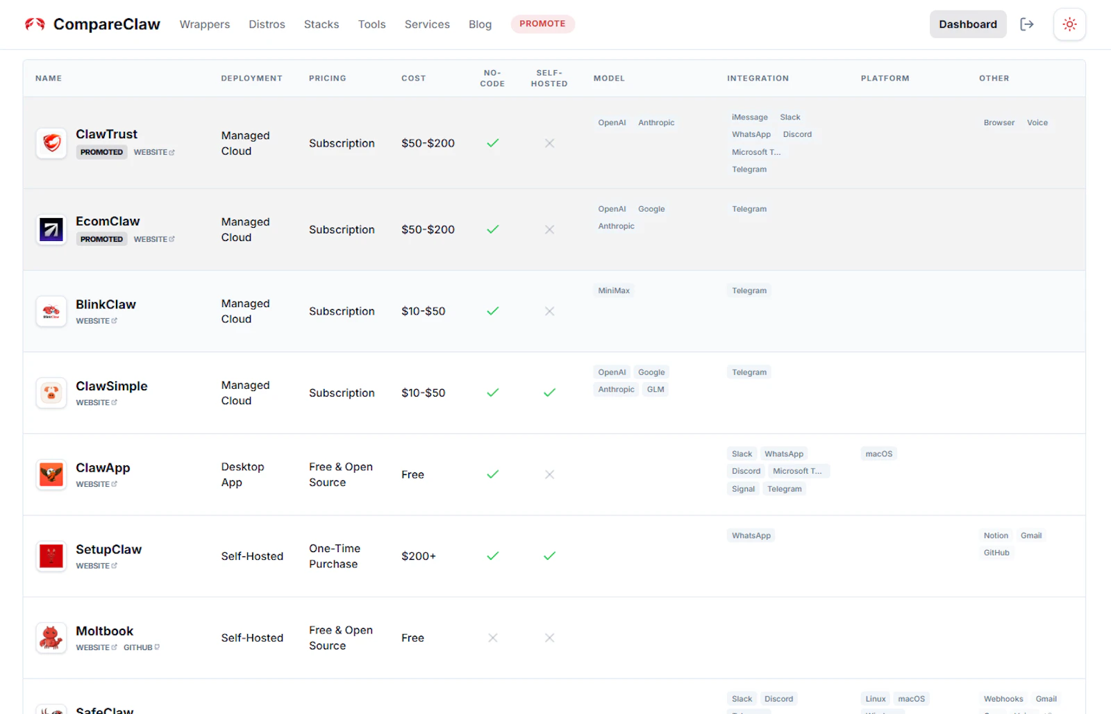 CompareClaw screenshot 1