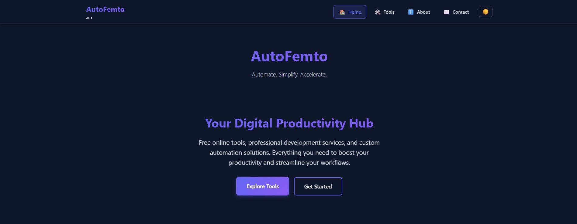 AutoFemto - Main screenshot showing features and interface