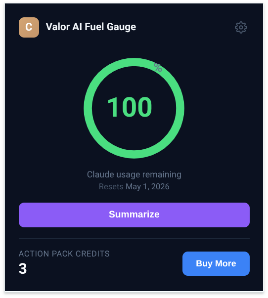 Valor AI Fuel Gauge gallery image