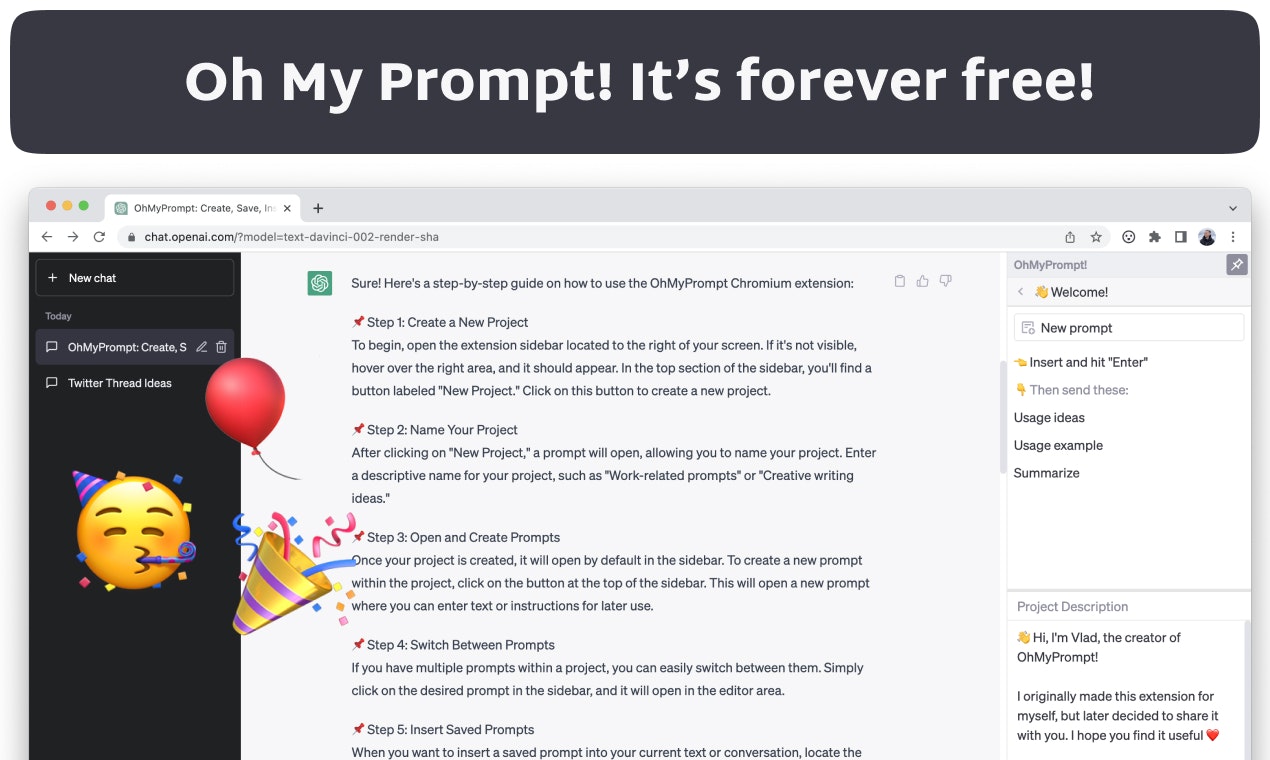 Ohmyprompt!Chatgpt için media 4