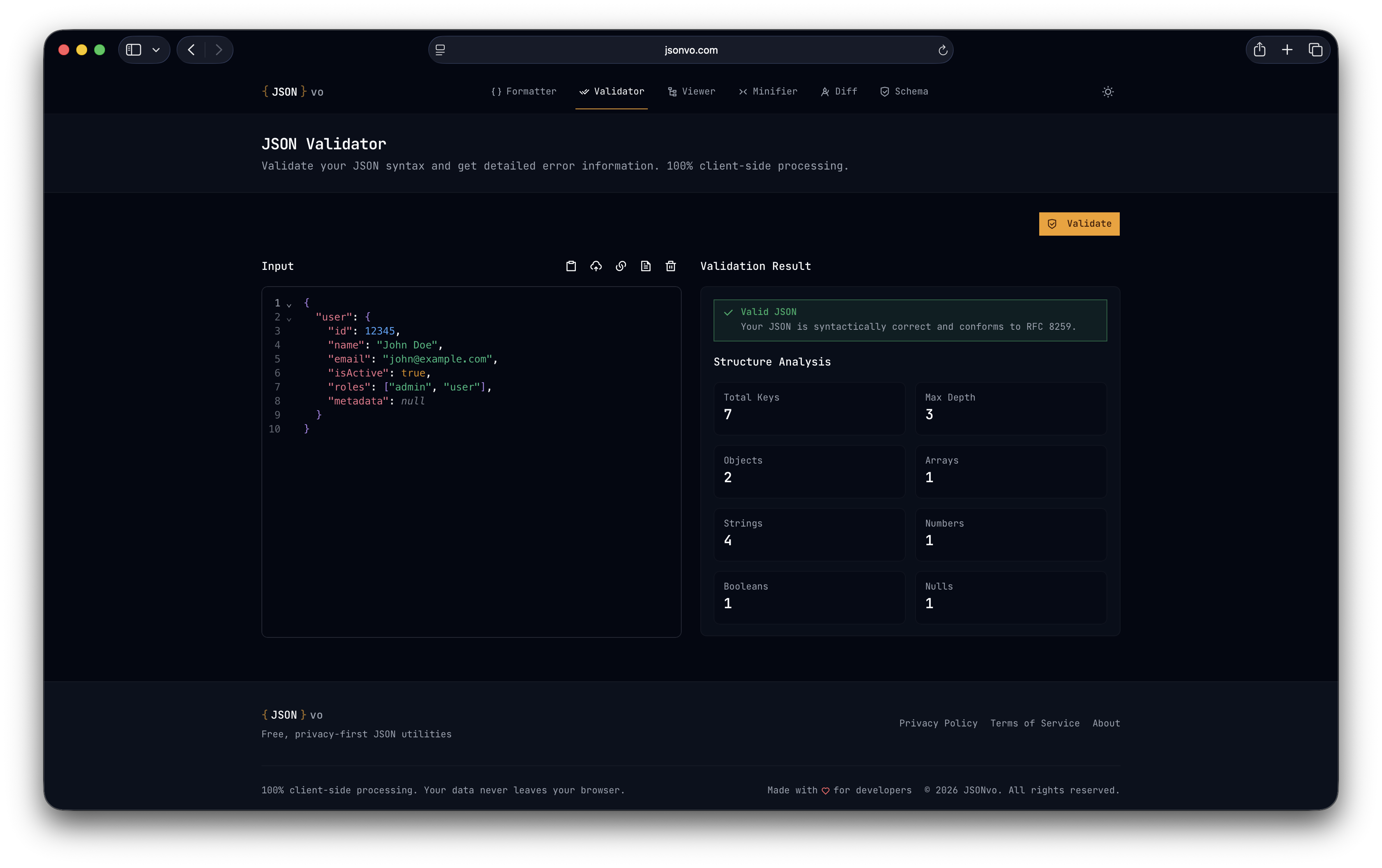 JSONvo - Screenshot 3 showing product features and functionality