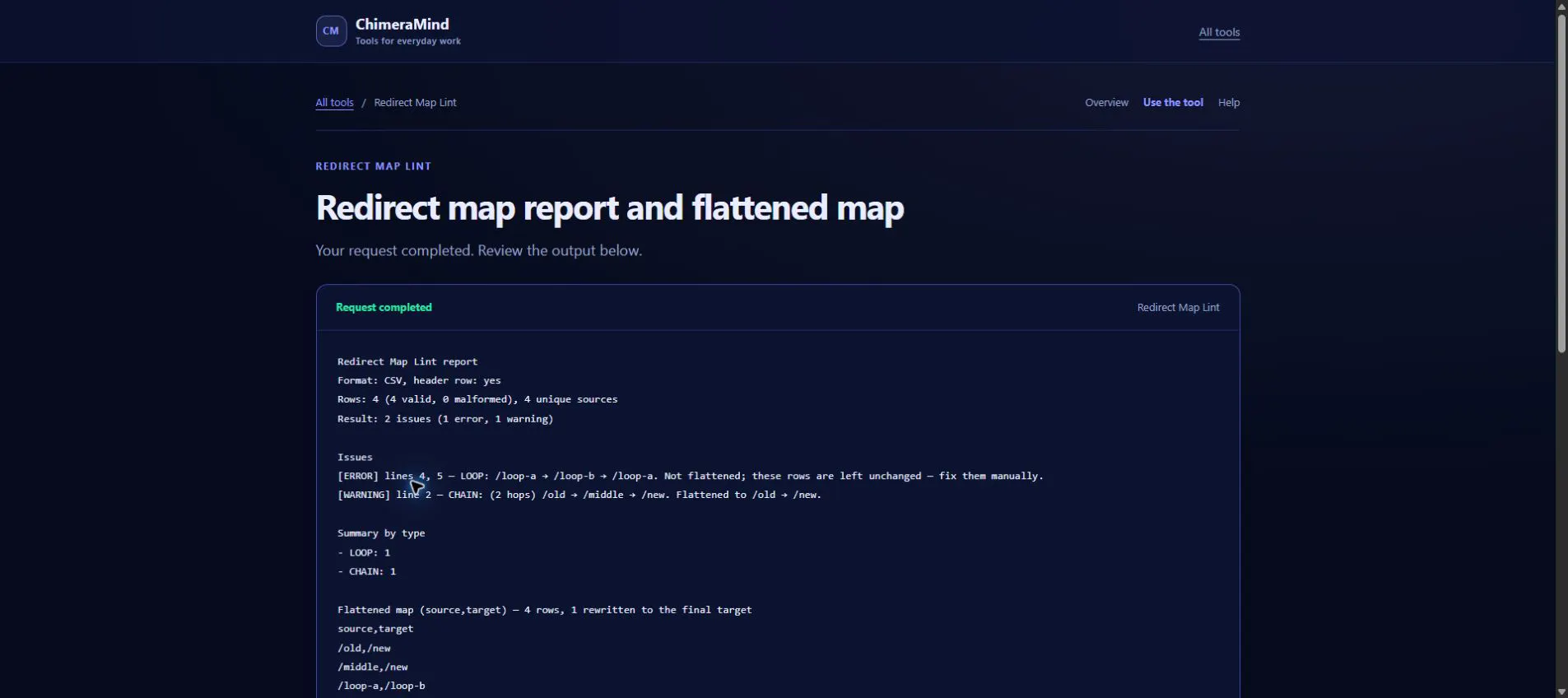 Redirect Map Lint gallery image