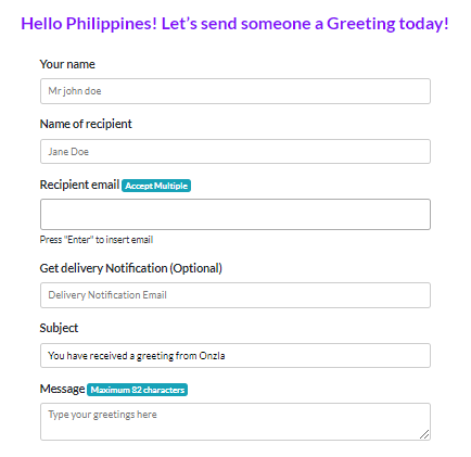 Send a dead simple greeting gallery image