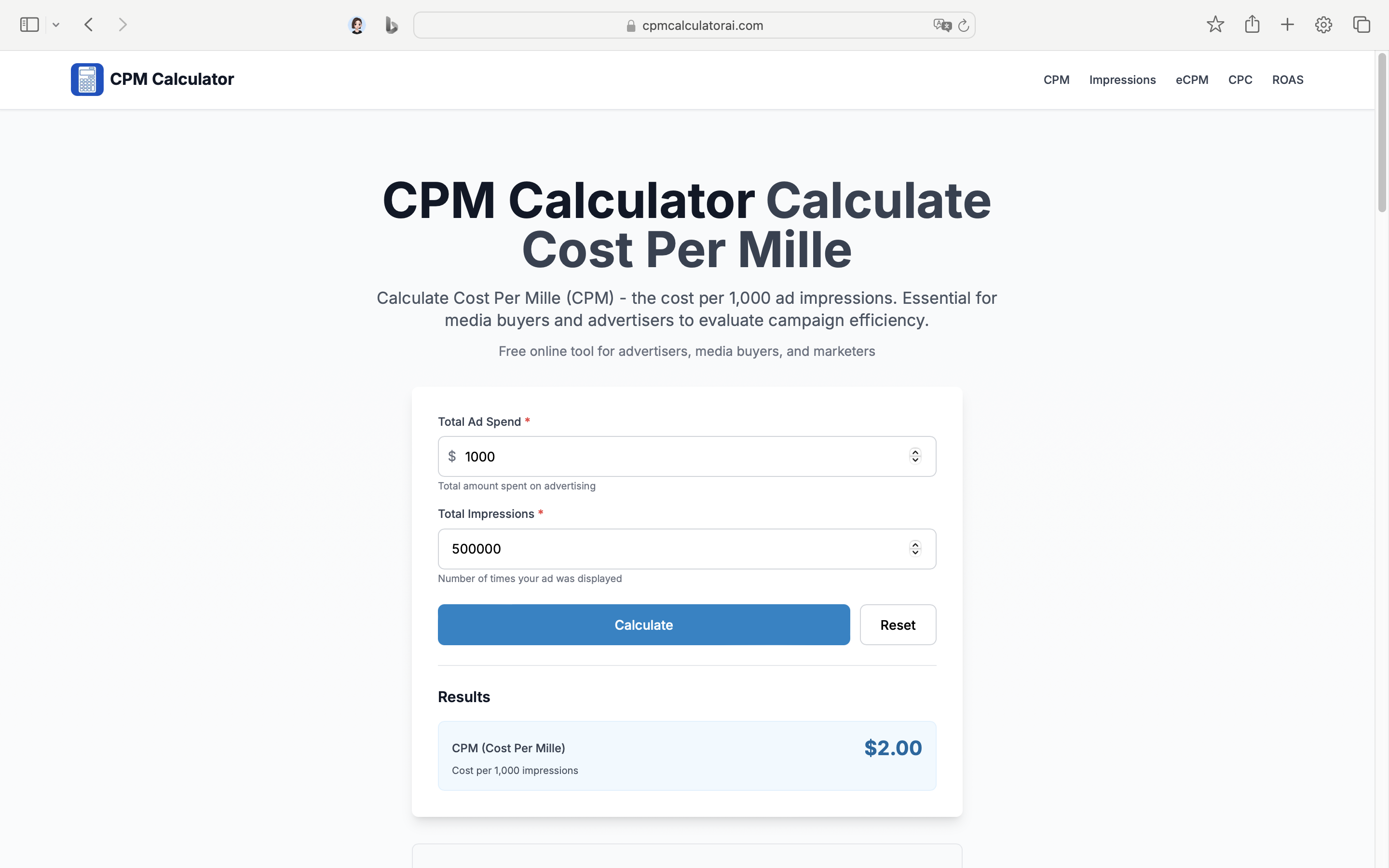 CPM Calculator media 1