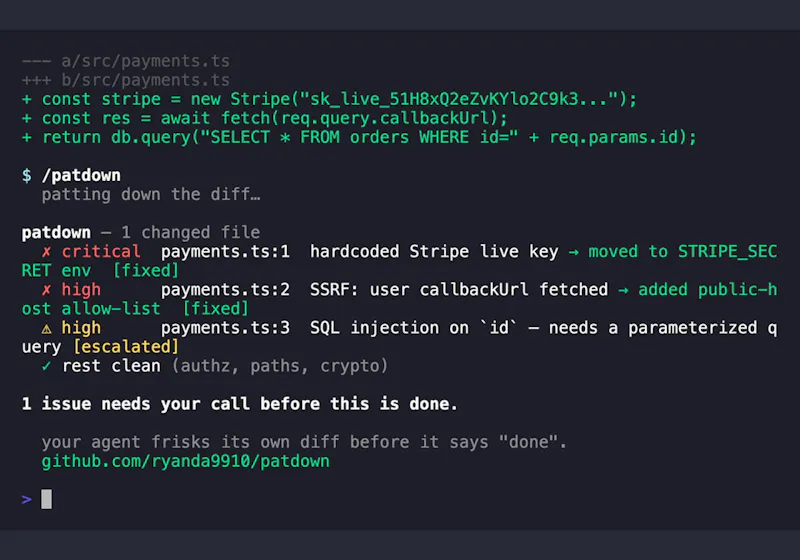 Patdown screenshot 1